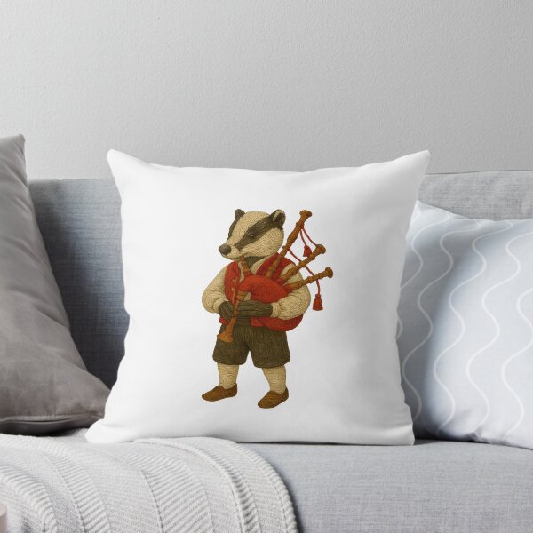Item preview, Galician Badger Playing Gaita Sticker designed and sold by #Adulting Central.