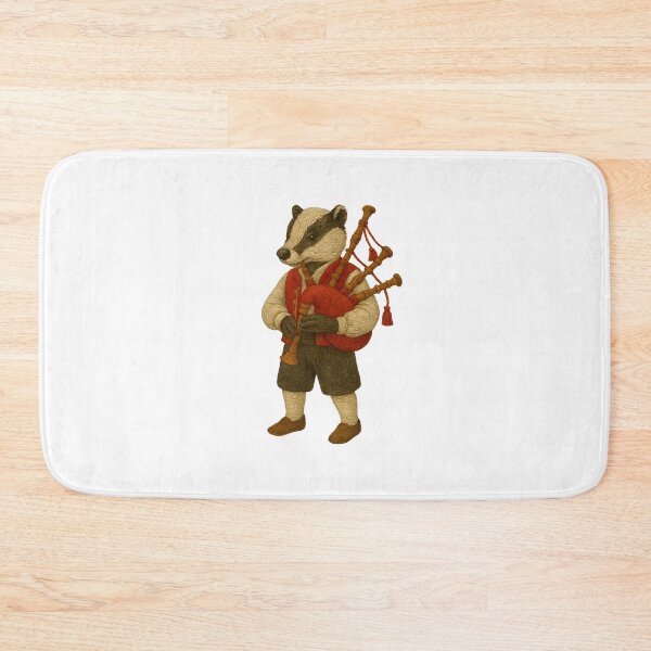 Item preview, Galician Badger Playing Gaita Sticker designed and sold by #Adulting Central.