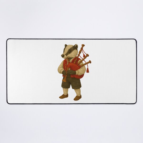 Item preview, Galician Badger Playing Gaita Sticker designed and sold by #Adulting Central.
