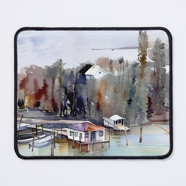 Item preview, Water color of scenic Bahamas houses near the ocean designed and sold by subhashlimaye.
