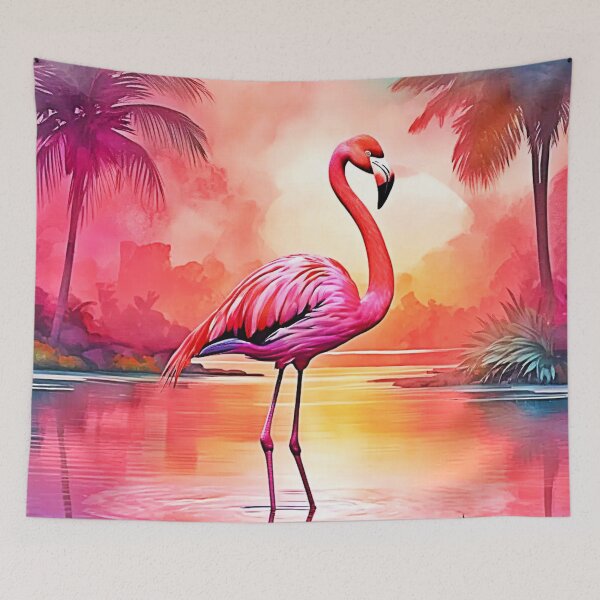 Item preview, Vibrant Tropical Flamingo Glow Design designed and sold by Health And Fitness Posts e-Store.