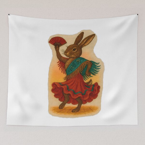 Item preview, Andalusian Hare Performing Flamenco Sticker designed and sold by #Adulting Central.