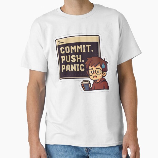 Item preview, Commit Push Panic Pixel Art Design designed and sold by Nebulous-.