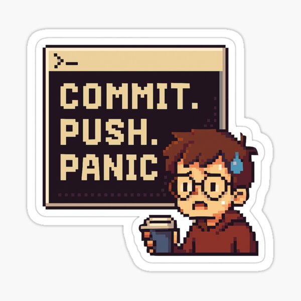 Item preview, Commit Push Panic Pixel Art Design designed and sold by Nebulous-.