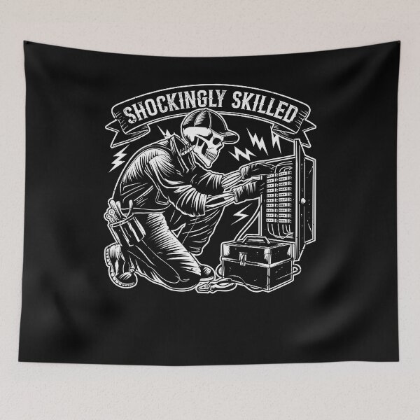 Item preview, Shockingly Skilled Funny Skeleton Electrician Humor designed and sold by Crush Retro®.