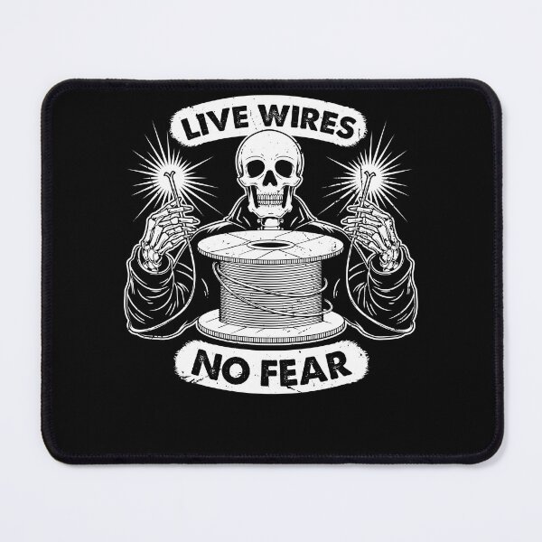 Item preview, Live Wires No Fear Funny Skeleton Electrician Humor designed and sold by Crush Retro®.