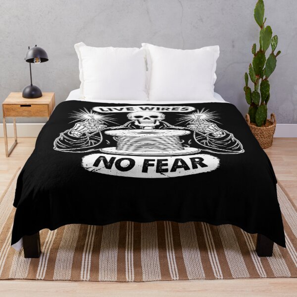 Item preview, Live Wires No Fear Funny Skeleton Electrician Humor designed and sold by Crush Retro®.