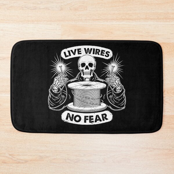 Item preview, Live Wires No Fear Funny Skeleton Electrician Humor designed and sold by Crush Retro®.