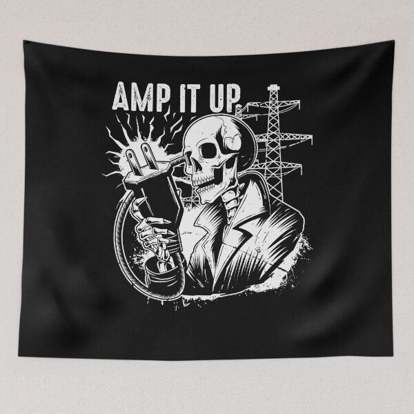 Item preview, Amp it Up Funny Skeleton Electrician Humor designed and sold by Crush Retro®.