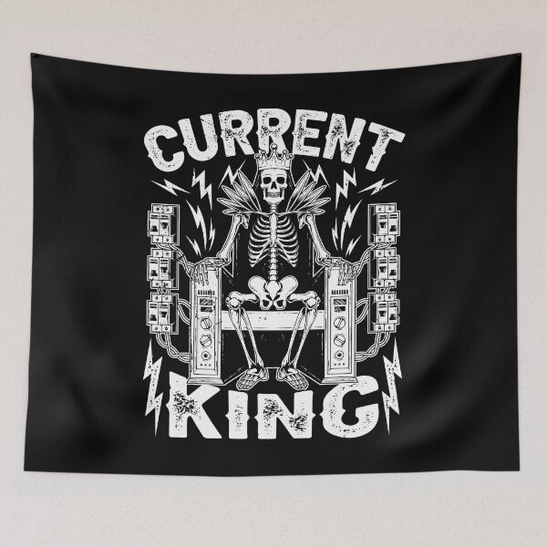 Item preview, Current King Funny Skeleton Electrician Humor designed and sold by Crush Retro®.