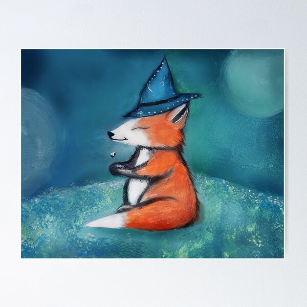 fox and flower Poster