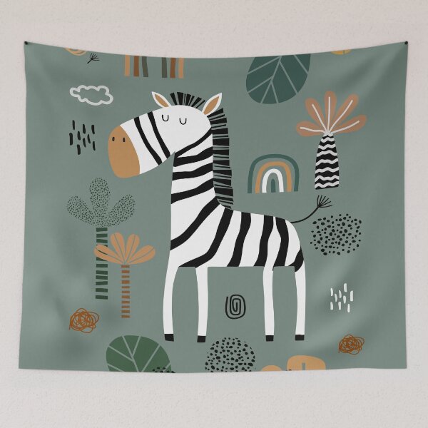 Item preview, Zebra Print, Nursery Wall Art, Safari Nursery Prints, Sage Green Nursery Decor, Animal Illustrations Art by Synplus designed and sold by synplus.