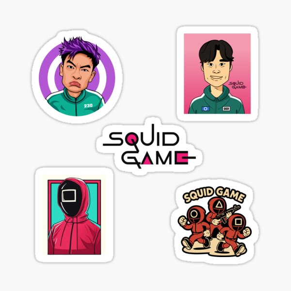 Aperçu de l'œuvre Pack - Exclusive Stickers squid game créée et vendue par Timegraf.