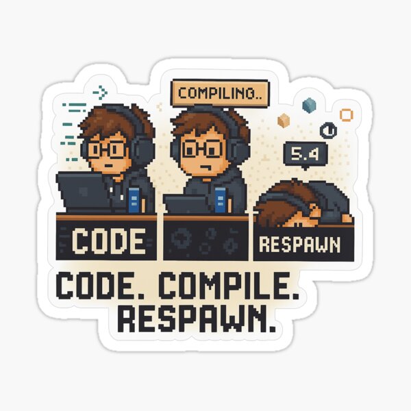 Item preview, Code Compile Respawn Pixel Art Design designed and sold by Nebulous-.
