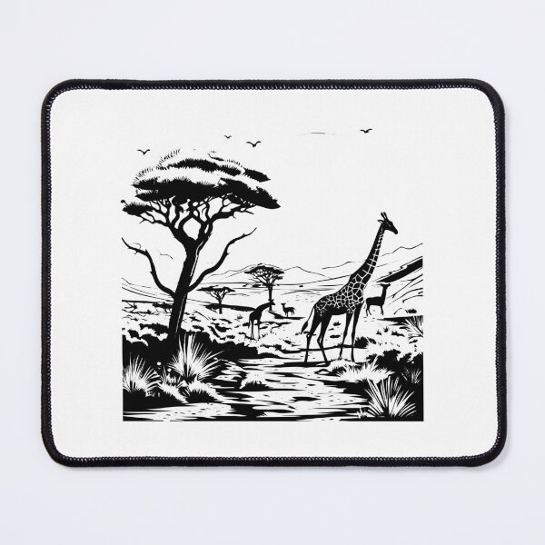 Item preview, Kalahari Desert Scene Giraffe African Wild Bushveld Dune designed and sold by inkoutninja.