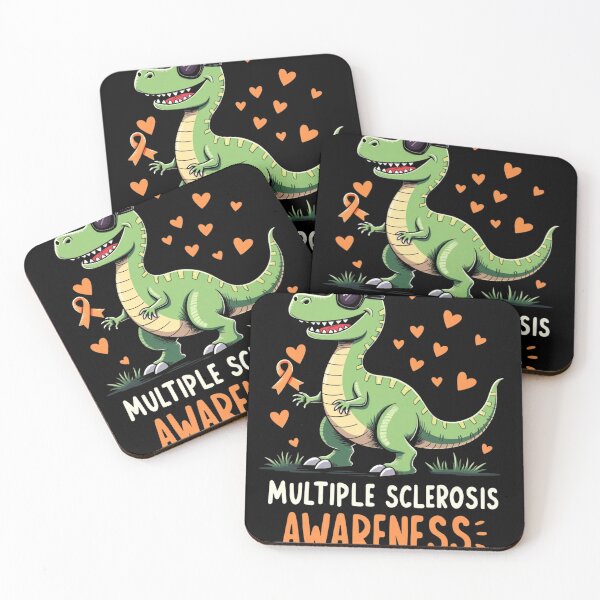 Item preview, Funny T-Rex Multiple Sclerosis Awareness – Cute Orange Ribbon Dino Support Design designed and sold by haitrieuic96.