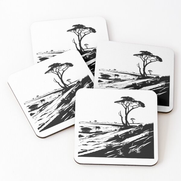 Item preview, Kalahari Desert Scene Giraffe African Wild Bushveld Dune designed and sold by inkoutninja.