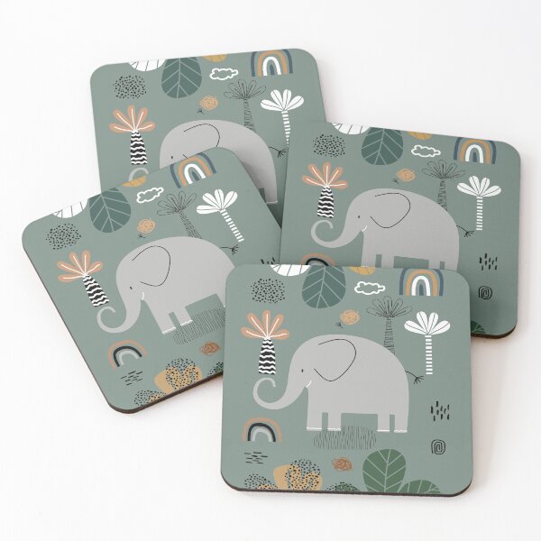 Item preview, Elephant Print, Nursery Wall Art, Safari Nursery Prints, Sage Green Nursery Decor, Animal Illustrations Art by Synplus designed and sold by synplus.