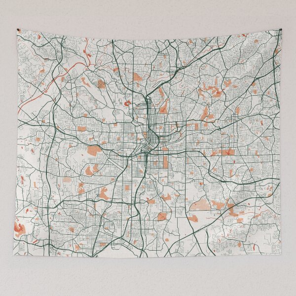 Item preview, Atlanta City Map of Georgia, USA - Bohemian designed and sold by deMAP.