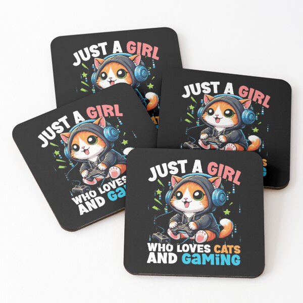 Item preview, Just A Girl Who Loves Cats 7 Gaming Adorable Gamer Cat designed and sold by CJC Designs.