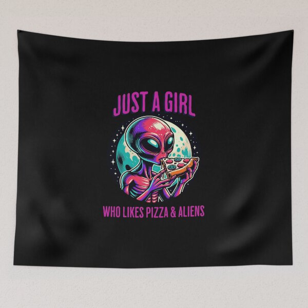 Item preview, Just a Girl Who Likes Pizza and Aliens designed and sold by CJC Designs.