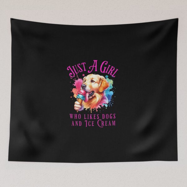 Item preview, Just A Girl Who Likes Dogs and Ice Cream designed and sold by CJC Designs.