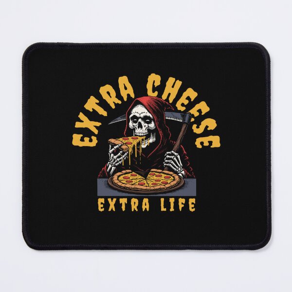 Item preview, Humor Skeleton Eating Pizza Extra Cheese Extra Life designed and sold by CJC Designs.