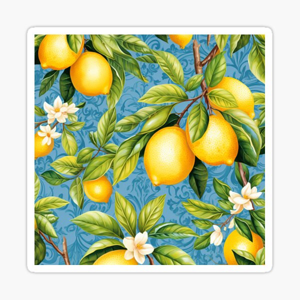 Artikel-Vorschau von Mediterranes Zitronenmuster im William Morris-Stil, designt und verkauft von Neogaia Creations.