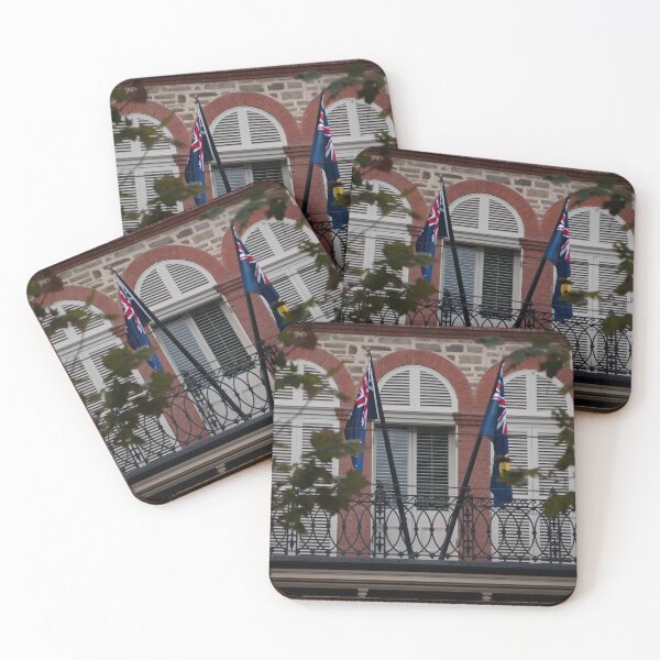 Item preview, Duel Australian Flags On Balcony designed and sold by roooft.