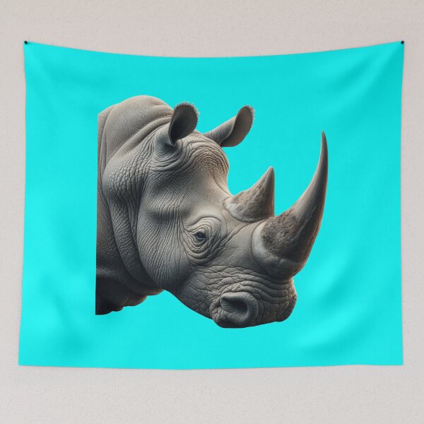 Item preview, RHINOCEROS HEAD (#00FFFF) designed and sold by Marlon Oseguera.