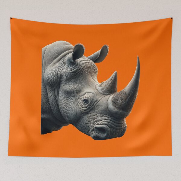 Item preview, RHINOCEROS HEAD (#FF6600) designed and sold by Marlon Oseguera.