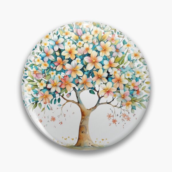 Item preview, "Vibrant Watercolor Flower Tree Clipart – Pink, Purple, Yellow Blossoms" designed and sold by STmez Design.