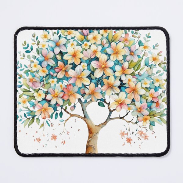 Item preview, "Vibrant Watercolor Flower Tree Clipart – Pink, Purple, Yellow Blossoms" designed and sold by STmez Design.