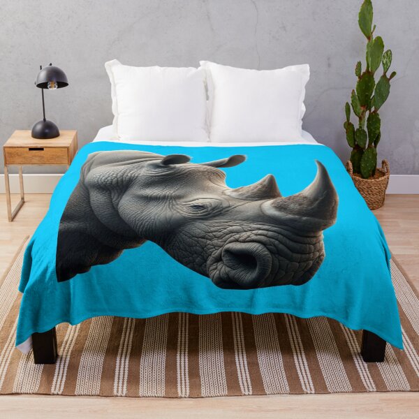 Item preview, RHINOCEROS HEAD (#00CCFF) designed and sold by Marlon Oseguera.