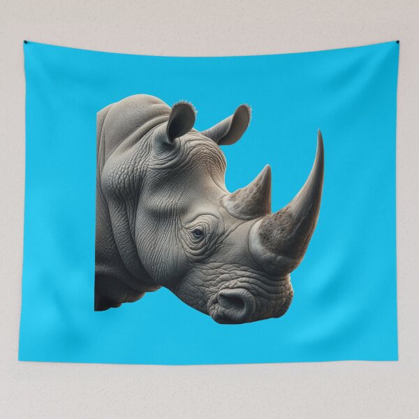 Item preview, RHINOCEROS HEAD (#00CCFF) designed and sold by Marlon Oseguera.