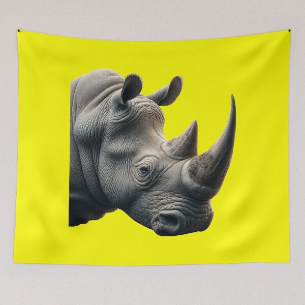 Item preview, RHINOCEROS HEAD (#FFFF00) designed and sold by Marlon Oseguera.