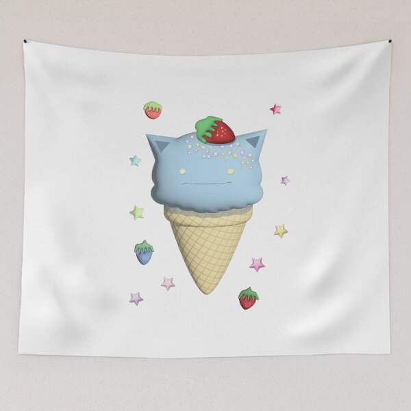 Item preview, 3D Blueberry Rainbow Ice Cream Cat designed and sold by Greatbluewhale3.