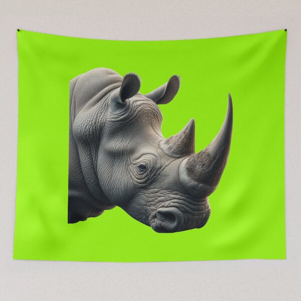 Item preview, RHINOCEROS HEAD (#99FF00) designed and sold by Marlon Oseguera.