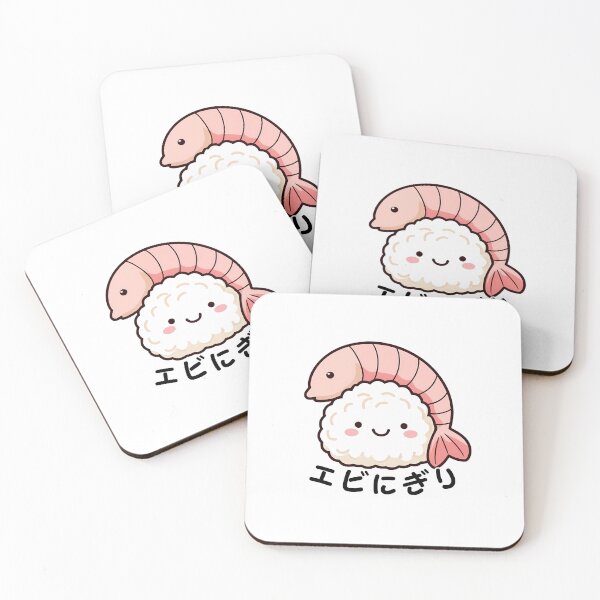 Item preview, Ebi Nigiri Sushi Kawaii Shrimp Nigiri Japanese Food Illustration designed and sold by SaavedraDesign.