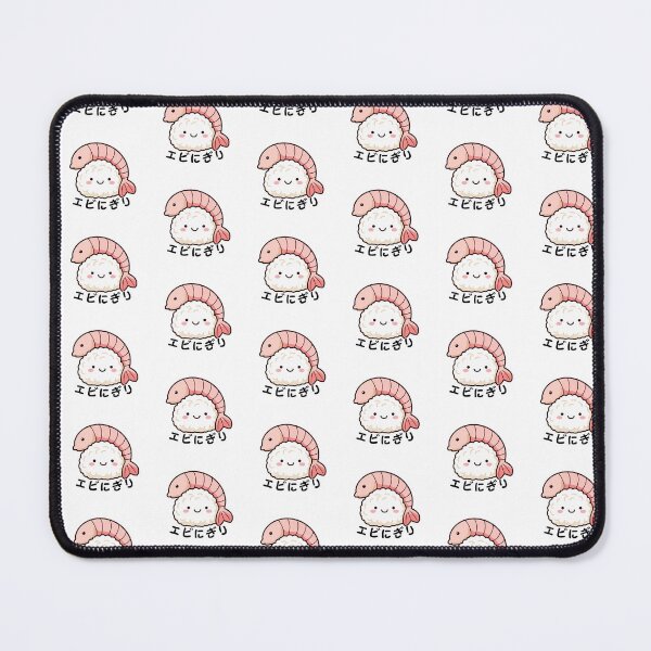 Item preview, Ebi Nigiri Sushi Kawaii Shrimp Nigiri Japanese Food Illustration designed and sold by SaavedraDesign.
