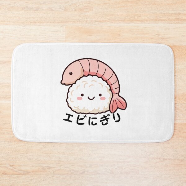 Item preview, Ebi Nigiri Sushi Kawaii Shrimp Nigiri Japanese Food Illustration designed and sold by SaavedraDesign.
