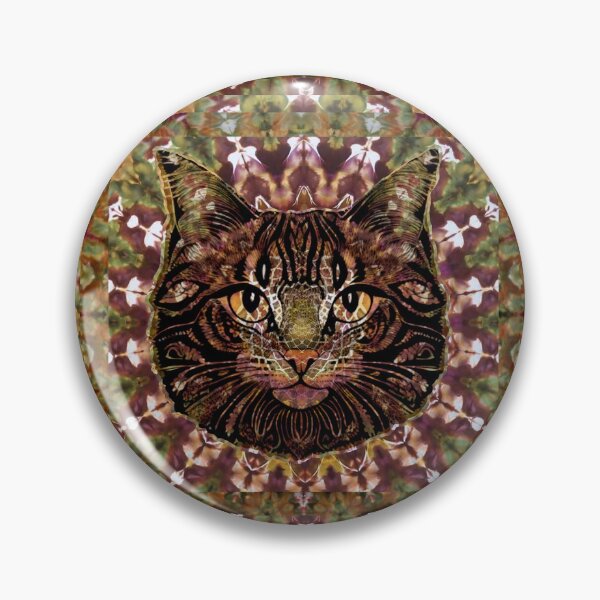 Item preview, Cat face tie dye earth autumn colors designed and sold by AuroraXGreen.
