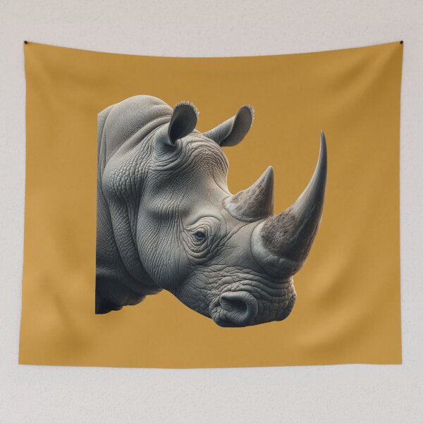 Item preview, RHINOCEROS HEAD (#CCCC33) designed and sold by Marlon Oseguera.