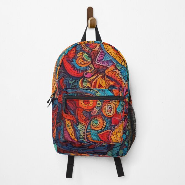 Item preview, Colorful intricate retro trippy pattern - Music Festival - Bright Abstract designed and sold by CattlettArt.