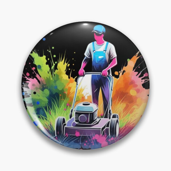 Item preview, Trimmer in one hand, beverage in the other : Lawn Care designed and sold by BDLuck2021.
