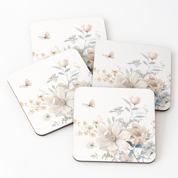 Item preview, Spring Flowers Butterfly Elegant Textile Pattern Pastels designed and sold by KZbubble.
