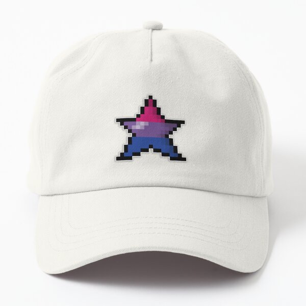 Aperçu de l'œuvre Étoile pixelisée bisexuelle aux couleurs de la fierté bisexuelle et au style rétro de jeu vidéo 8 bits créée et vendue par LiveLoudGraphic.