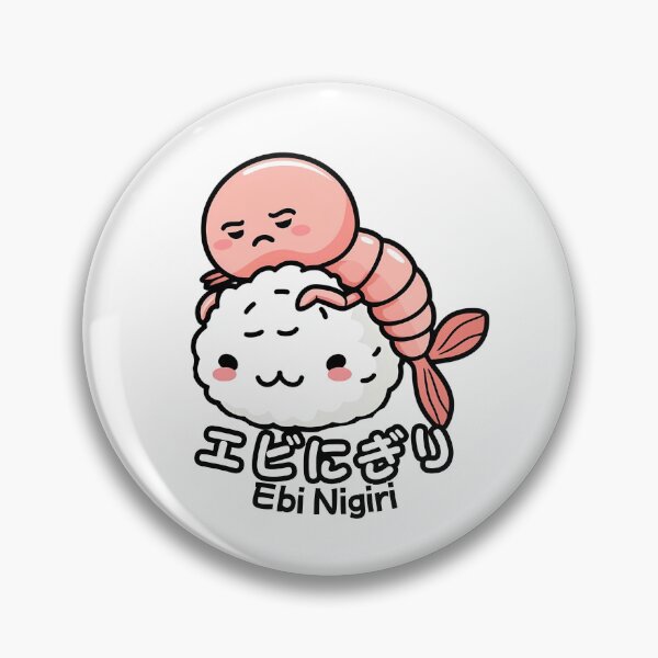 Item preview, Ebi Nigiri Sushi Funny Shrimp Nigiri Japanese Food Illustration designed and sold by SaavedraDesign.