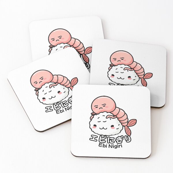 Item preview, Ebi Nigiri Sushi Funny Shrimp Nigiri Japanese Food Illustration designed and sold by SaavedraDesign.