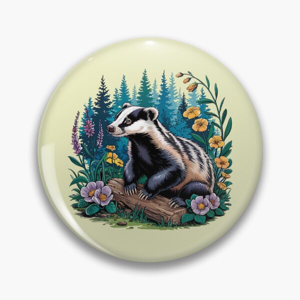Artikelvorschau, Floral Dachs Vintage Woodland Wildlife Art 3 entworfen und verkauft von BirdsnStuff.